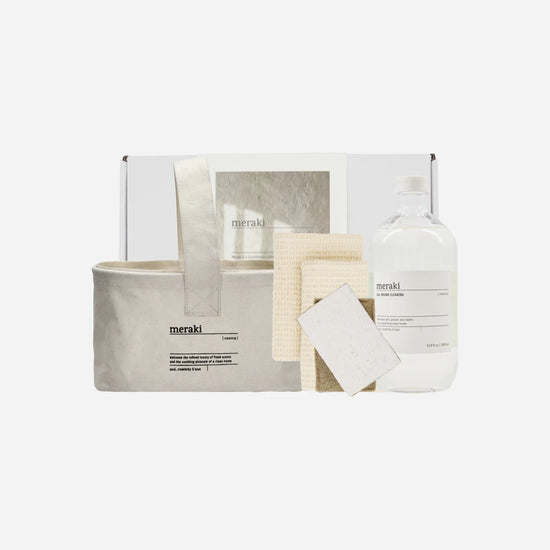 Gift box, basket + dish cloth, beige + sponge + all-round cleaning, 1000 ml
