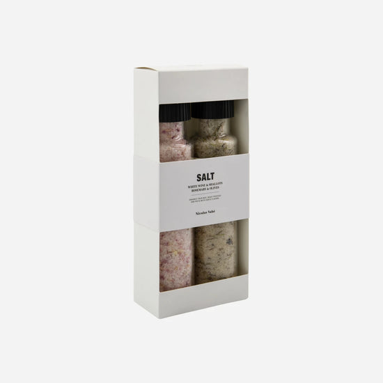 Gift box, Salt white wine & shallots + salt rosemary & olives, 310|310 g|g