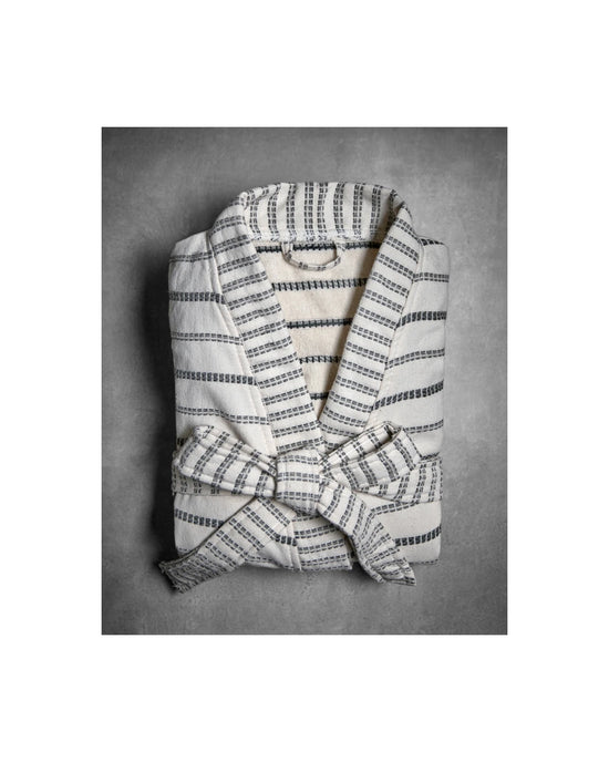 Bath robe, MKTrue L/XL, Off-white, Black