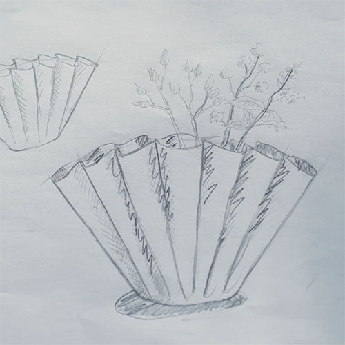Drawing of Flood vase design