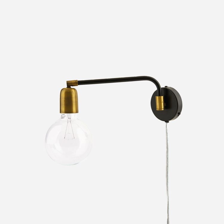 Wall lamp Molecular Black Brass