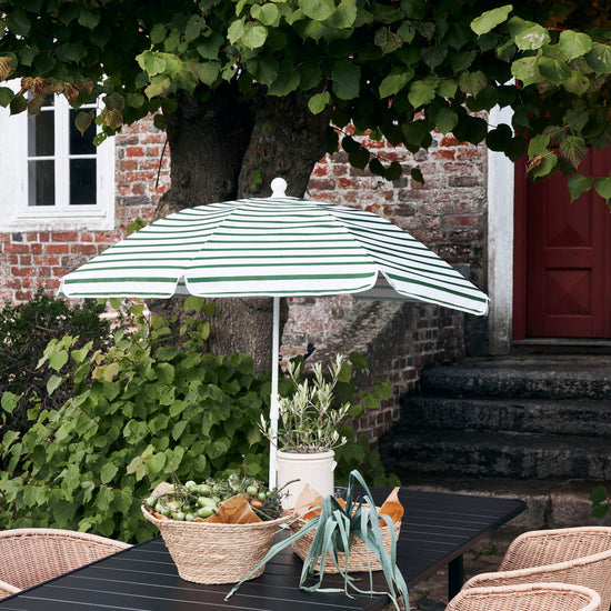 Strand/Haveparasol, Oktogon, Grøn/Hvid