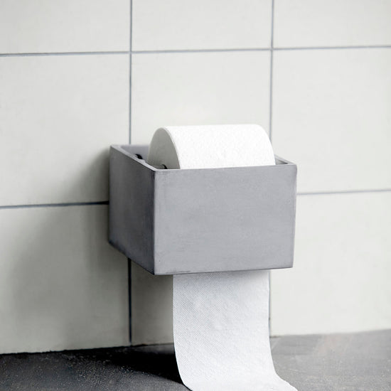 Toilet paper holder, HDCement, Grey