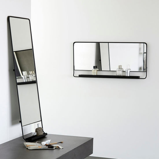 Mirror w. shelf, HDChic, Black