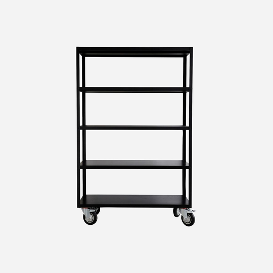 Reol m. 4 hjul, Trolley, Mat sort